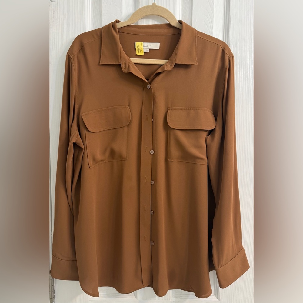 Brown Button-Up Utility Shirt